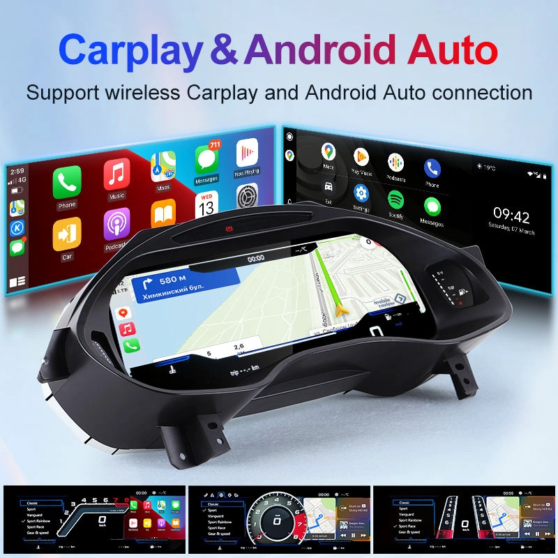 Cluster numérique LCD 12.3 pouces pour AUDI A6 A7 2013 – 2018, panneau de tableau de bord, compteur de vitesse, sans fil, Carplay AirPlay, miroir