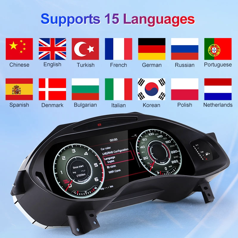 Cluster numérique LCD 12.3 pouces pour AUDI A6 A7 2013 – 2018, panneau de tableau de bord, compteur de vitesse, sans fil, Carplay AirPlay, miroir