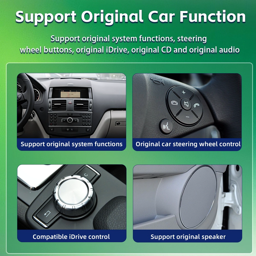 10.25inch Car Dvd for Mercedes Benz C CLASS W204 2007-2014 NTG4.0/4.5 Car Stereo Media Audio Player Carplay Android Auto Screen