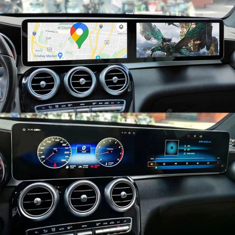 Android13 for Mercedes Benz C/GLC/W205 2015-2021 NTG 5.0 5.5 6.0 Carplay Dual Screen 26inch Car Radio Playback Multimedia