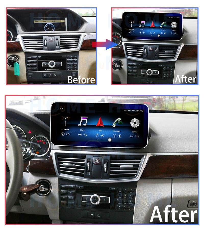Android 14 GPS Navigation autoradio multimédia lecteur vidéo Carplay Auto pour Mercedes Benz classe E W212 2009-2015