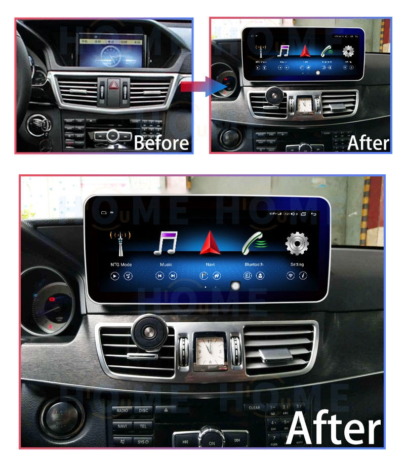 Android 14 GPS Navigation autoradio multimédia lecteur vidéo Carplay Auto pour Mercedes Benz classe E W212 2009-2015