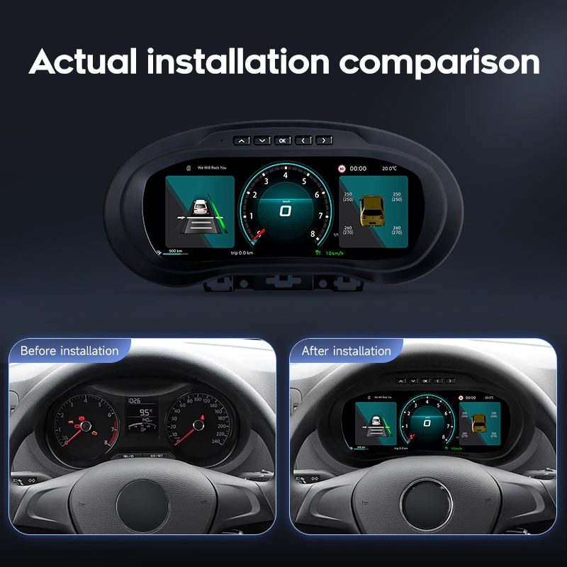 Panel de instrumentos de cabina Virtual para coche, velocímetro LCD Digital de 10,25 pulgadas para VW Volkswagen Polo