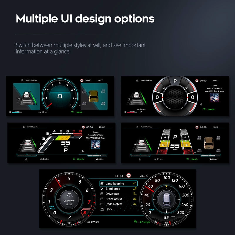 Panel de instrumentos de cabina Virtual para coche, velocímetro LCD Digital de 10,25 pulgadas para VW Volkswagen Polo