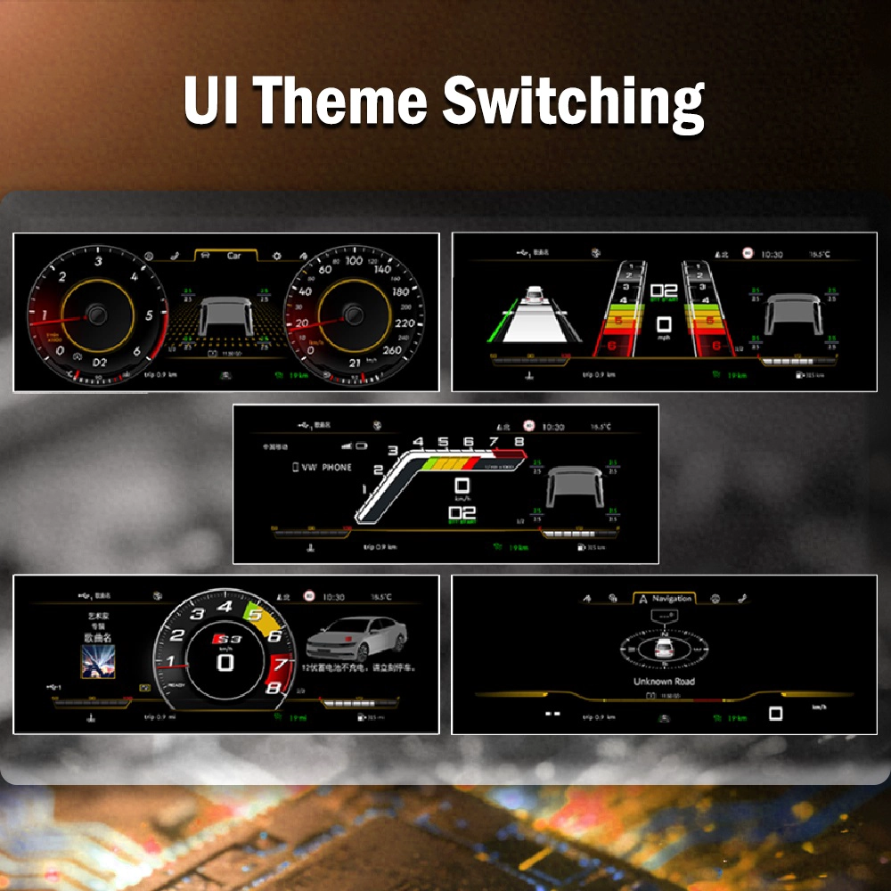 Panel de instrumentos digital para Polo 6R 2009-2016 Panel de instrumentos virtual Cabina Pantalla HD, Pantalla IPS 1920x720 HD