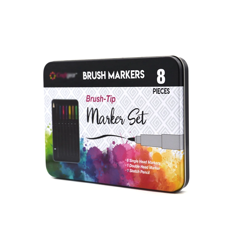 China Tin box for brushes and markers manufacturer