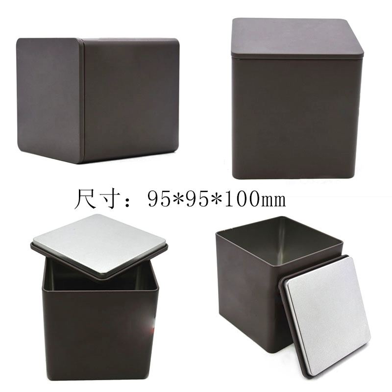 China Wholesale Custom Black Square Tea Coffee Gift Tin Box manufacturer
