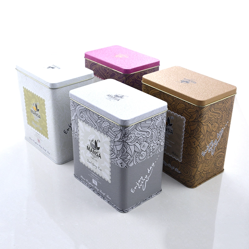 Chine Boîte en métal de cadeau de boîte de bidon de café de rectangle imprimé par coutume fabricant
