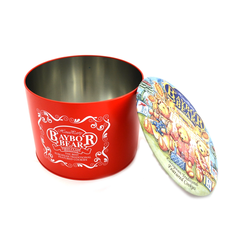 China Custom Printed Europe Round Cookie Biscuit Tin Package Box With Good Sealing manufacturer
