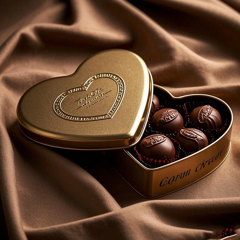 Boîte en étain de chocolat en forme de cœur de la Saint-Valentin personnalisée, permettant aux marques de saisir l'économie romantique!
