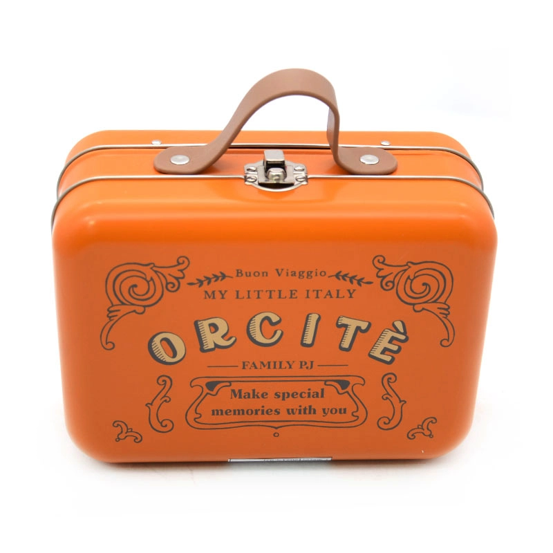OEM ODM TIN BOX TINCHENT BOX RESTANGLE TIN BOX مع قفل مخصص مقبض الصفيح مربع