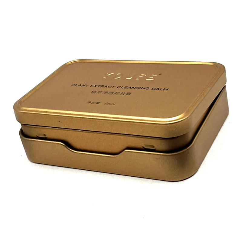 China Custom Small Rectangular Hinged Lid Cigarette/Gift/Candy/Mint Packaging Metal Tin Box manufacturer