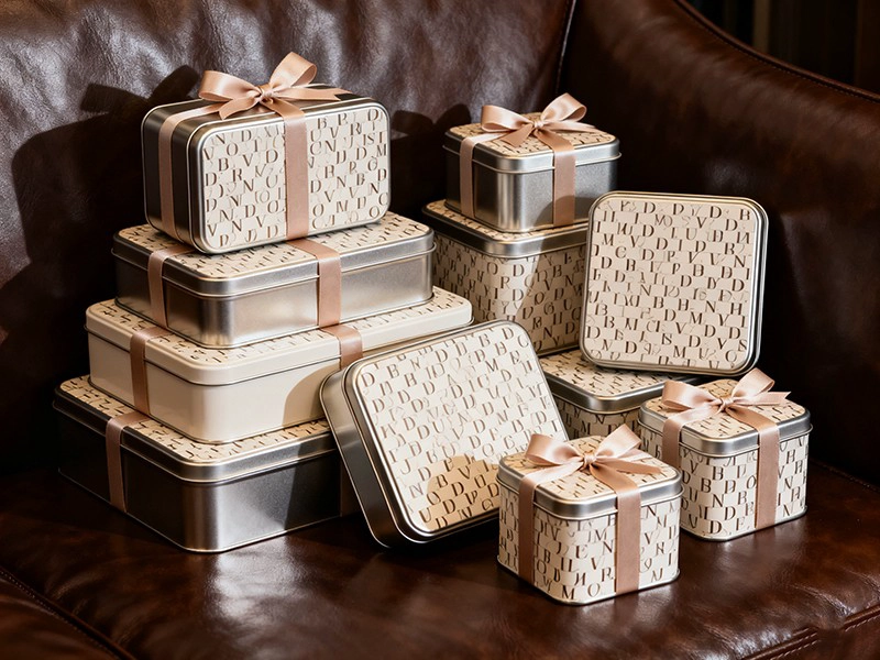 Cajas de lata impresas personalizadas: envasado premium para colecciones de regalos de temporada