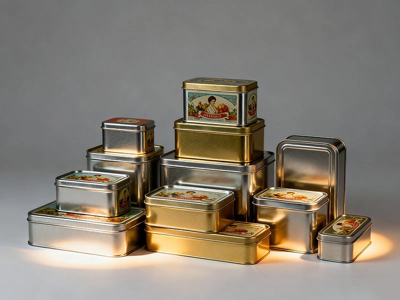 Envases de lata de caramelo impresos personalizados para una marca dulce y elegante