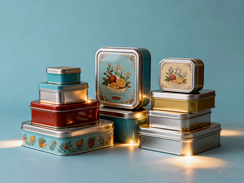 Estuches de hojalata con logotipo personalizado para productos de marcas premium