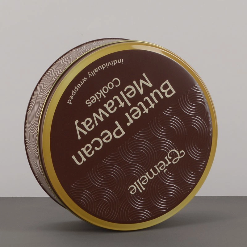 China Customizable Round Cookie Tin Box Metal Packaging manufacturer