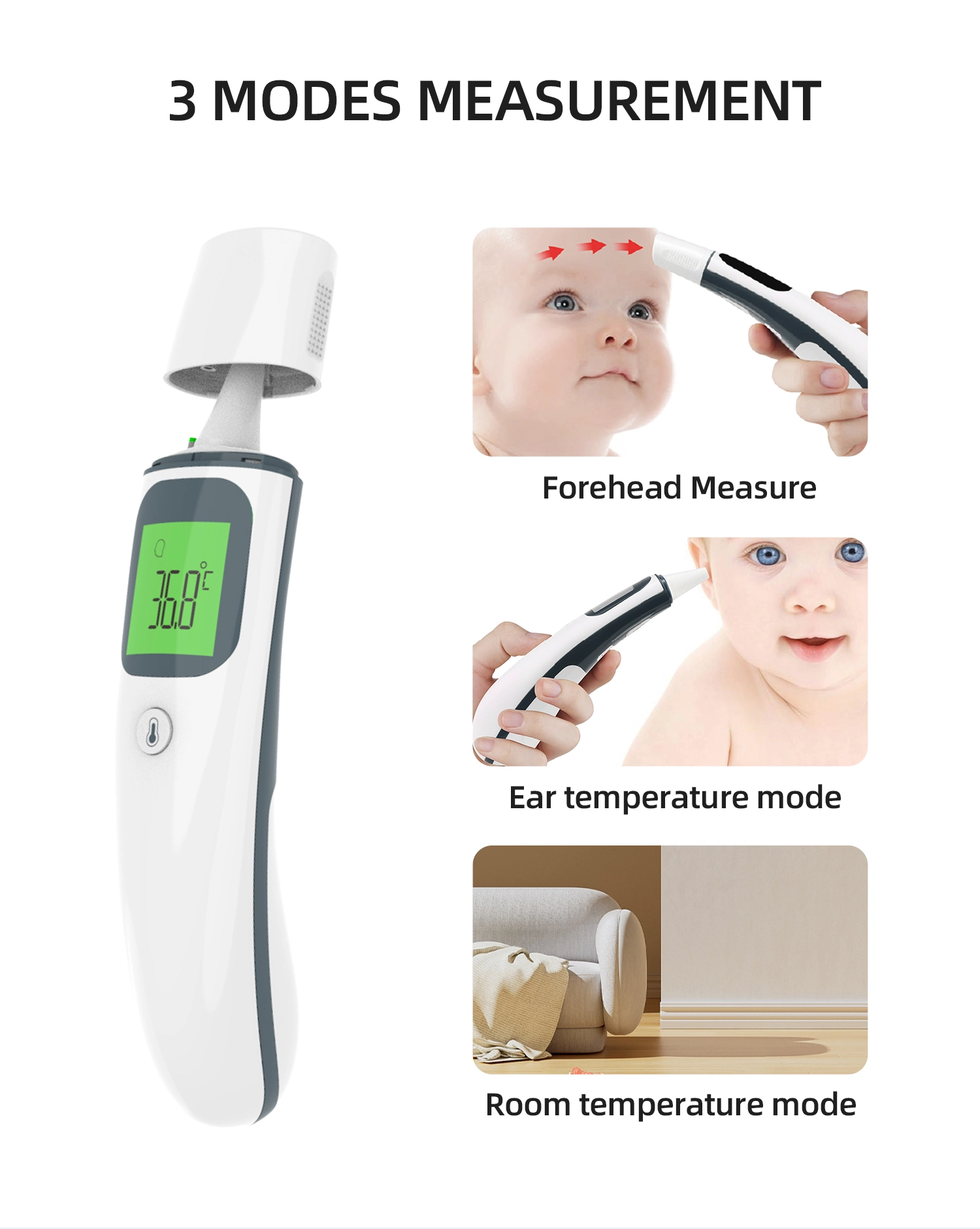 New Design Body Fever Infrared Ear Forehead Thermometer
