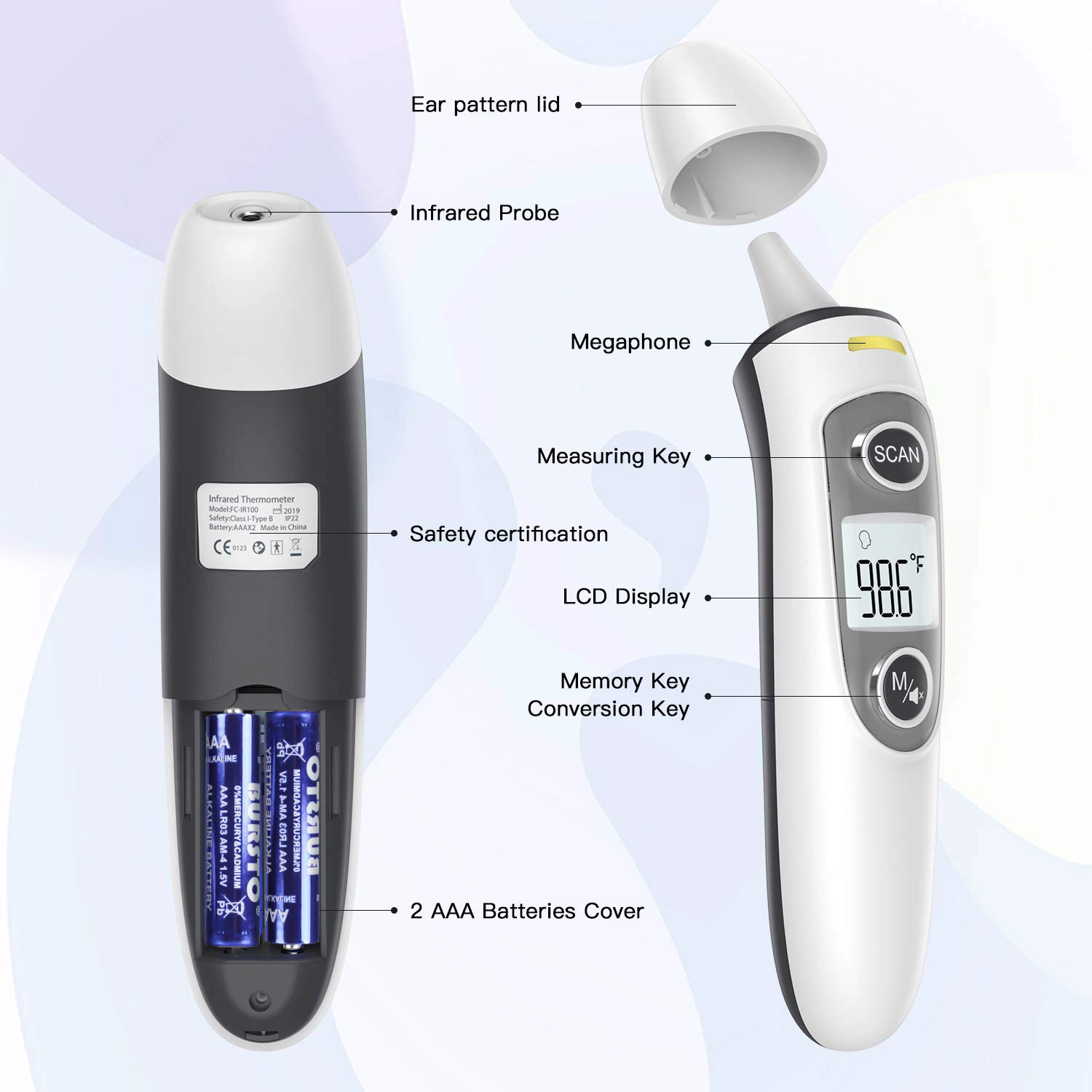 Three-color reminder thermometer,China Digital infrared thermometer, China Thermometer factory,China Digital infrared thermometer manufacturer, China Digital infrared thermometer supplier