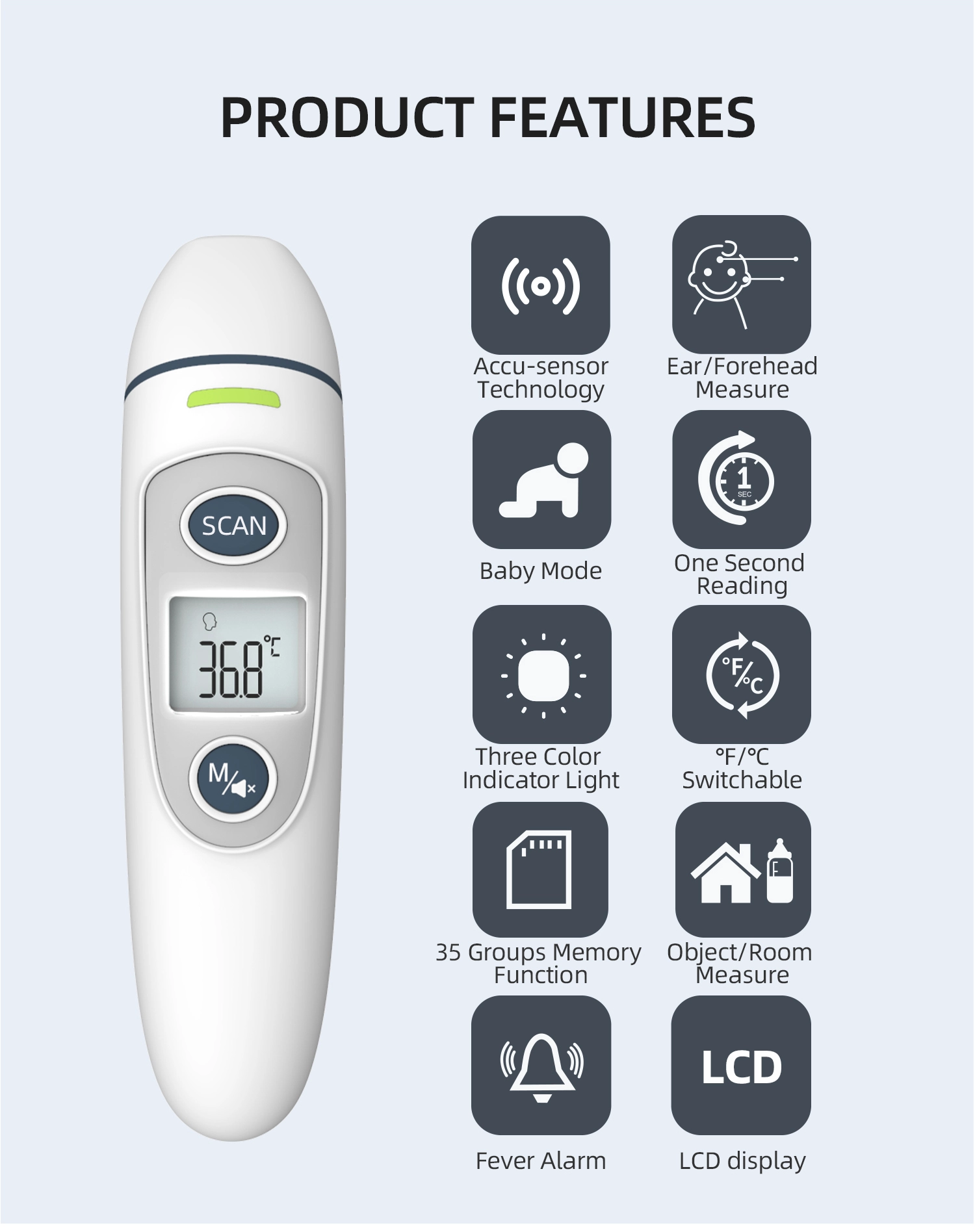 Three-color reminder thermometer,China Digital infrared thermometer, China Thermometer factory,China Digital infrared thermometer manufacturer, China Digital infrared thermometer supplier