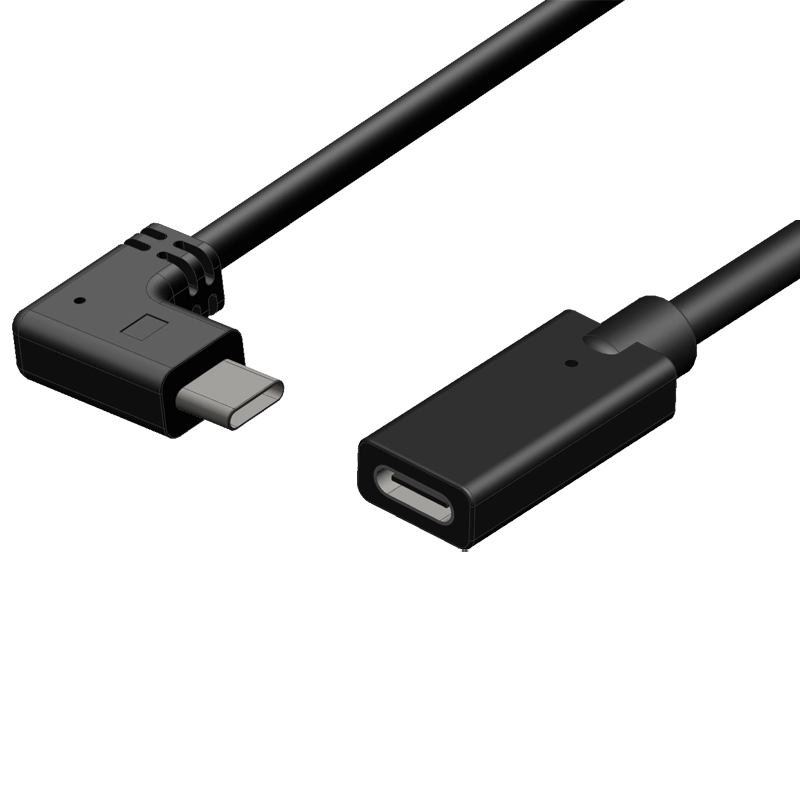 China Right angle USB 3.2 Type-C Extension Cable Manufacturer 90 Degree USB C Male to Female USB C Cable manufacturer