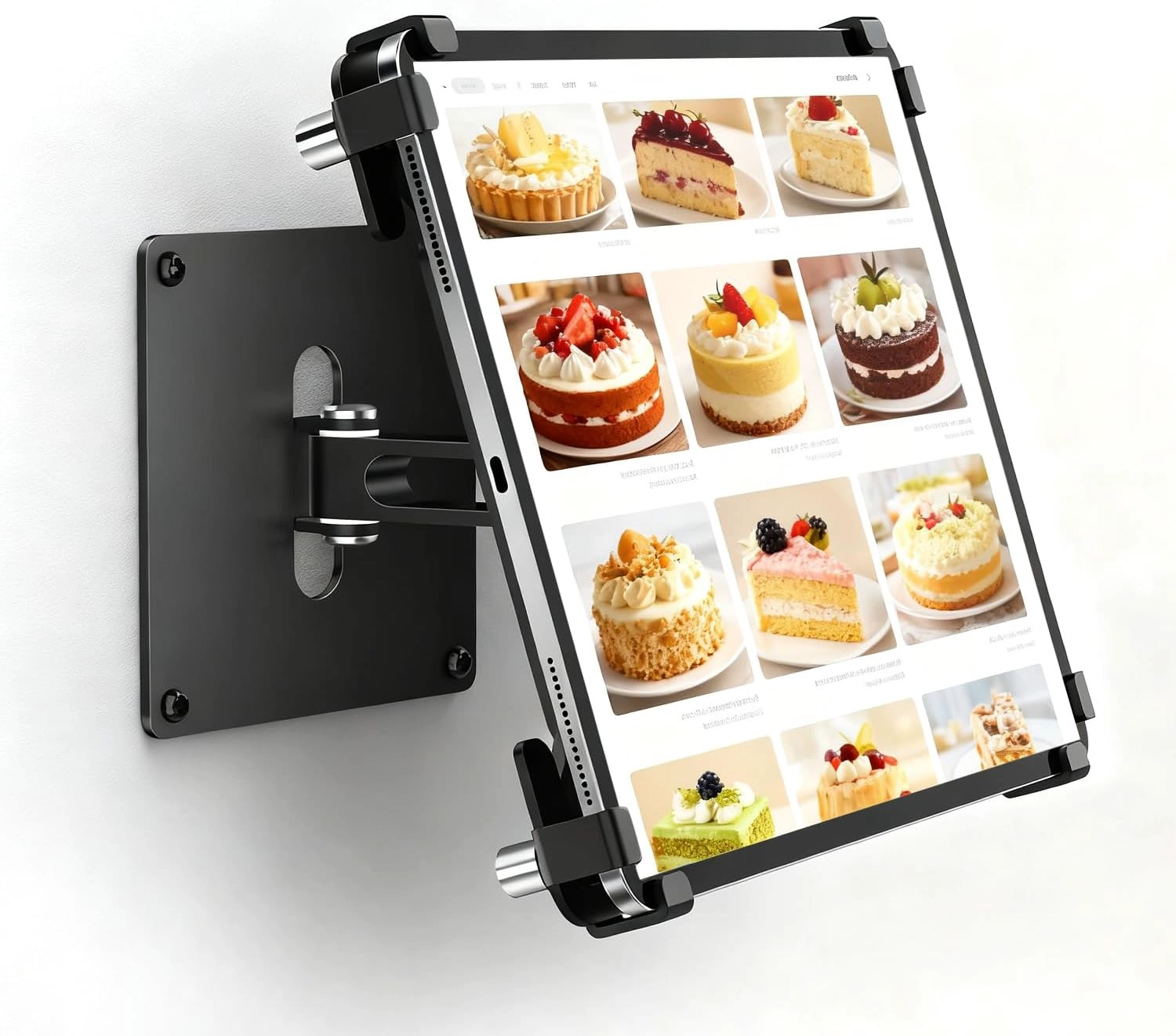 China 360° Rotating Anti-Theft Tablet Wall Mount | Heavy-Duty Aluminum Lockable Tablet Holder for 9.7–13 Inch Tablets manufacturer