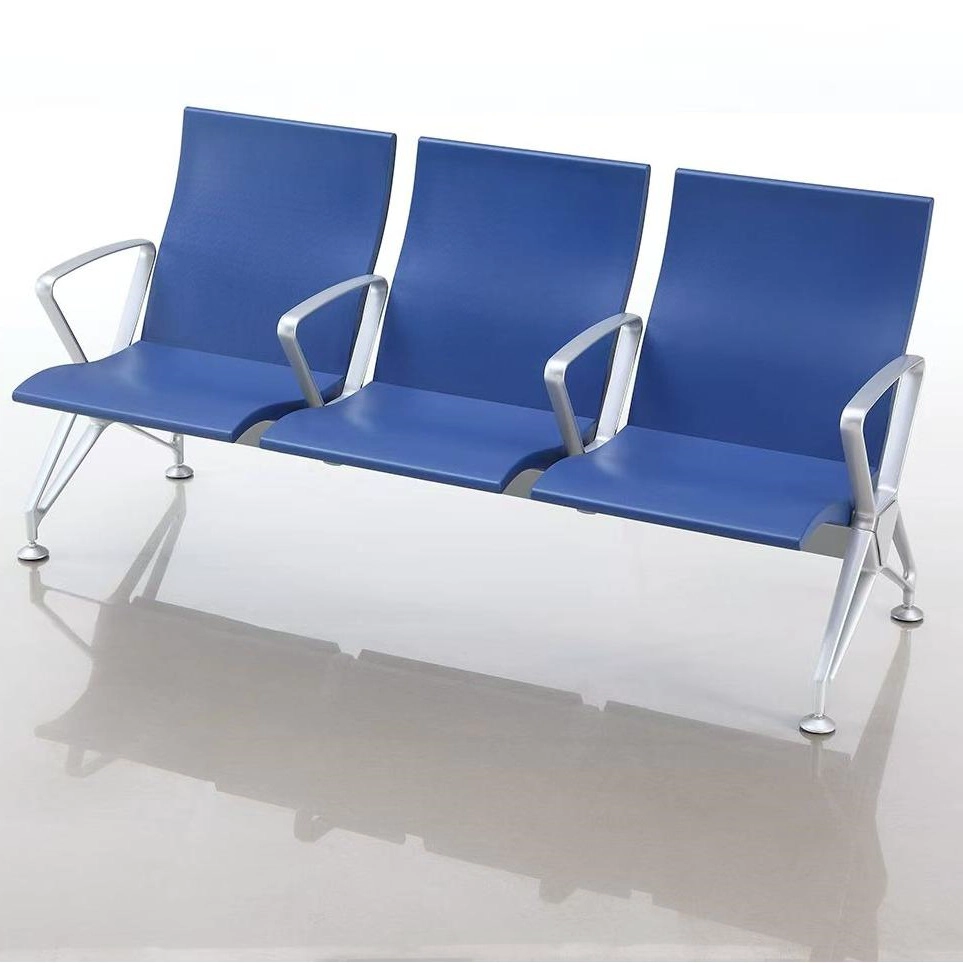 China Airport seating for waiting area injected PU chairs 3 seater LS-D01 manufacturer