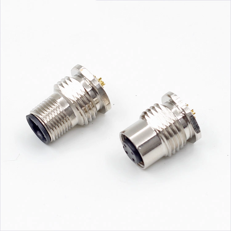 M12 3 4 5 6 8 12 17 pin male female front or rear panel mount connector