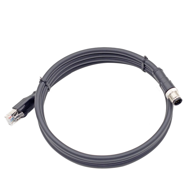 M12-Stecker D-Kodierung auf CAT5e-Kabel