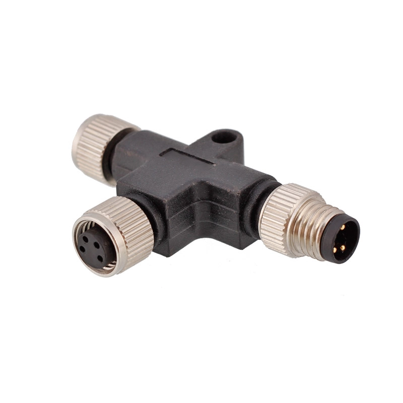 M8 3 4 5 pin male to female T splitter connector