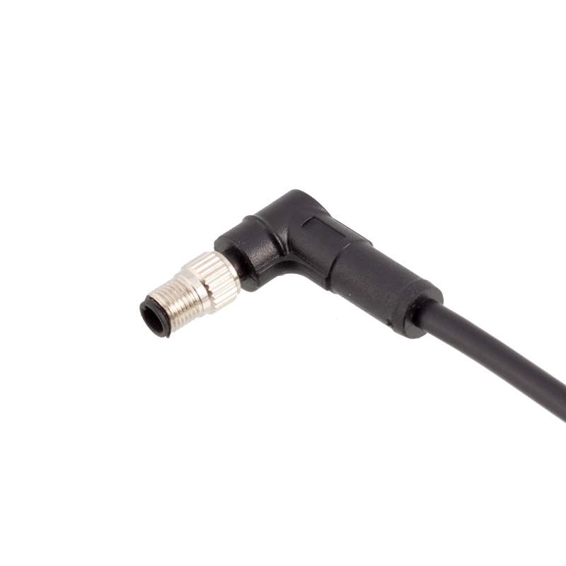 M5 A-coding 3 4 pin right angle cable