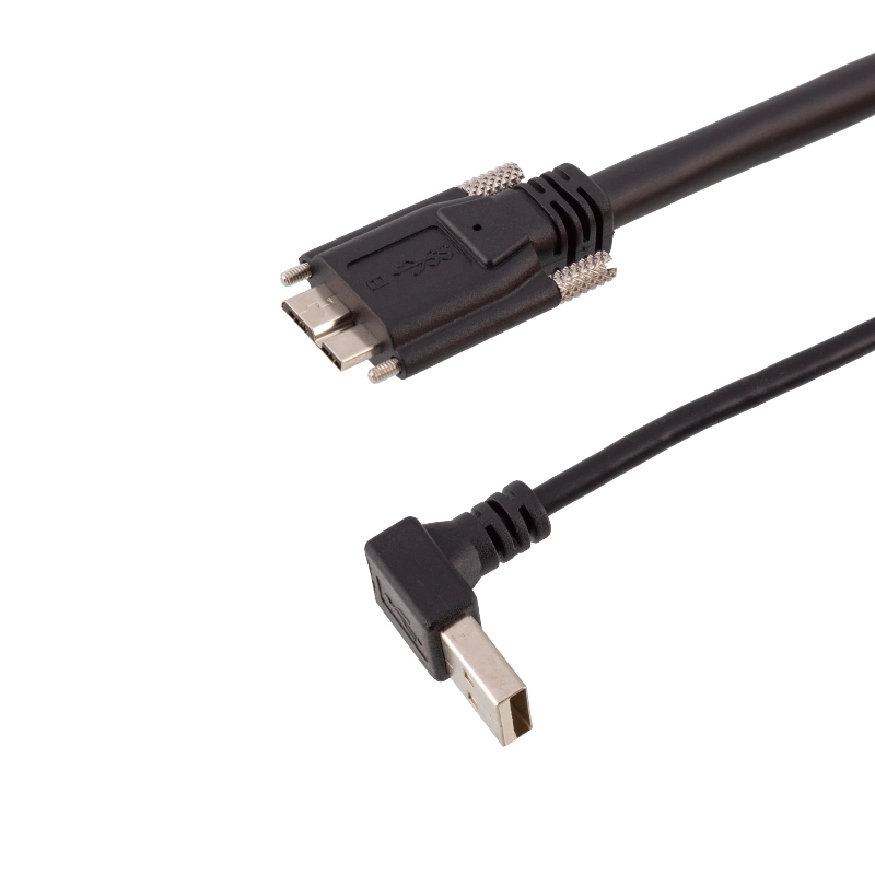 USB 3.0 유형 A - 이중 나사 잠금 장치가 있는 마이크로 B 수 케이블 산업용 카메라 케이블