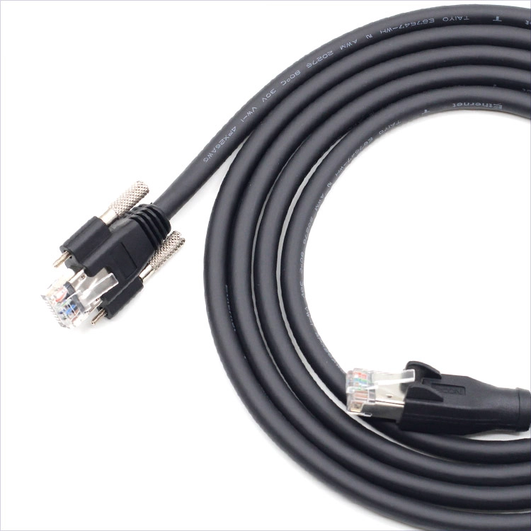 GIGE Průmyslová kamera Ethernetový kabel cat6A síťový SFTP RJ45 8P s kabelem se zámkovým šroubem