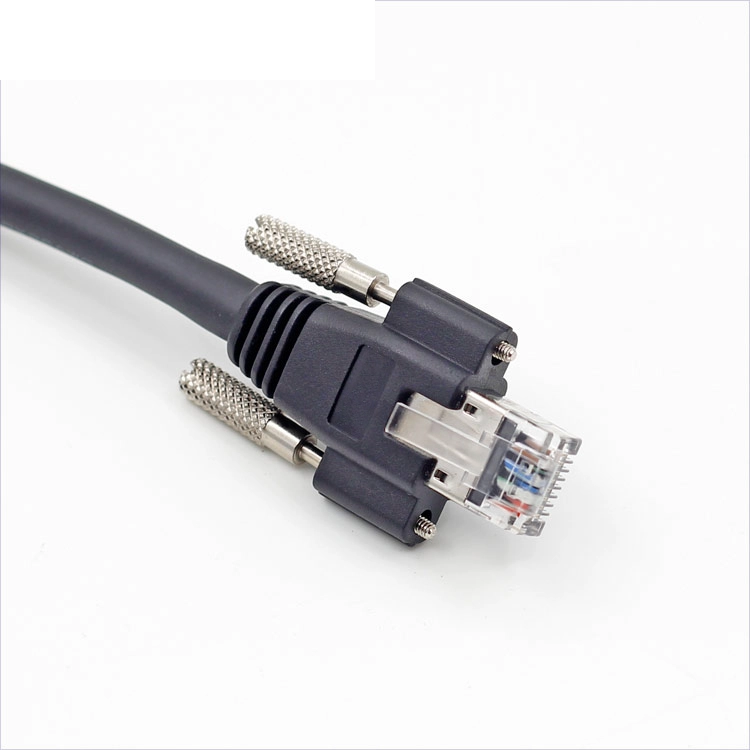 GIGE Průmyslová kamera Ethernetový kabel cat6A síťový SFTP RJ45 8P s kabelem se zámkovým šroubem