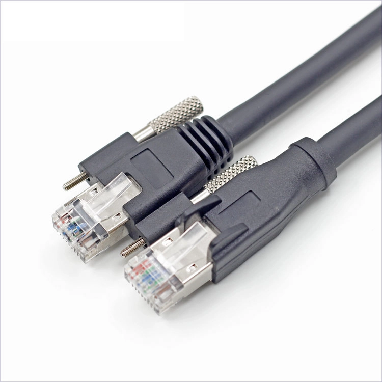 GIGE Průmyslová kamera Ethernetový kabel cat6A síťový SFTP RJ45 8P s kabelem se zámkovým šroubem