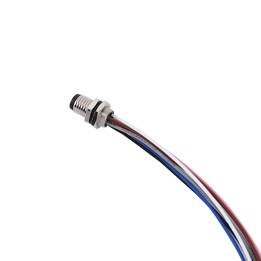 6-poliger M8-Stecker für Schalttafeleinbau, Länge 200 mm