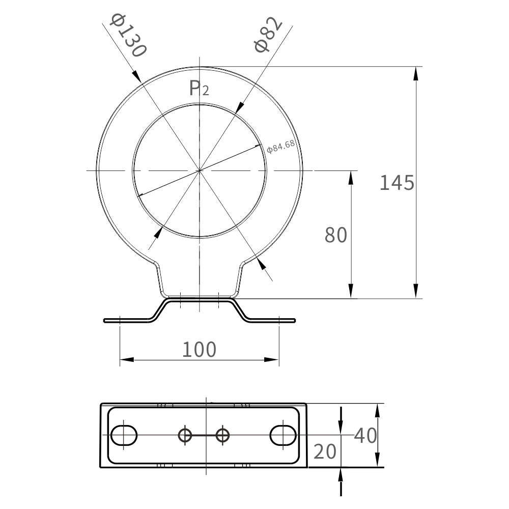 China LZCT-Φ82/130*H Current Transformer Specifications and Dimensions manufacturer