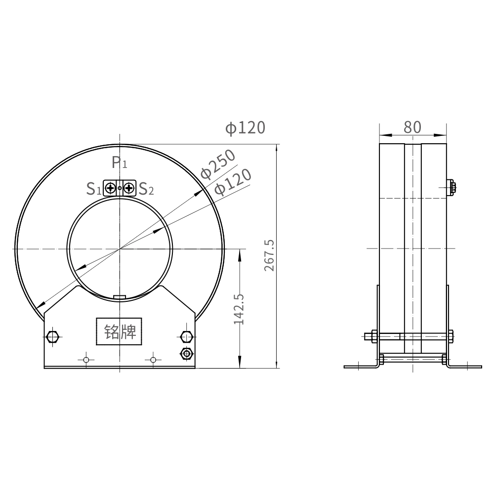 China LXZ-120/250*80 Current Transformer Specifications and Dimensions manufacturer