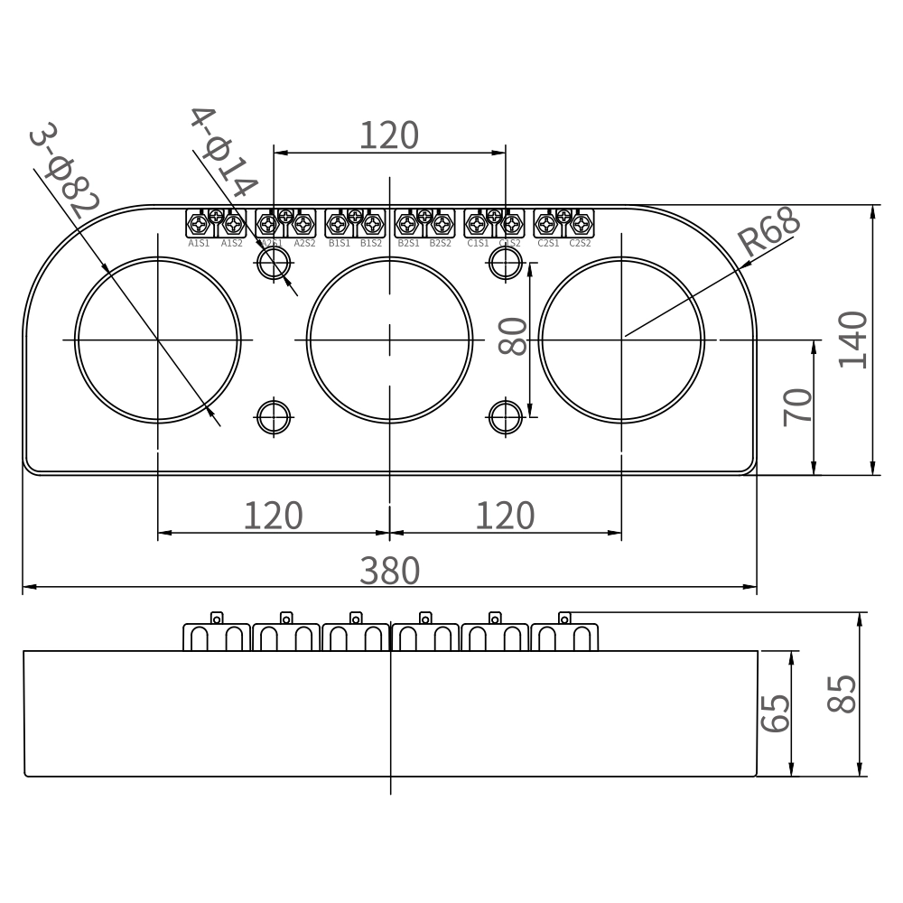 LSY120-Φ82-H Current Transformer Specifications and Dimensions