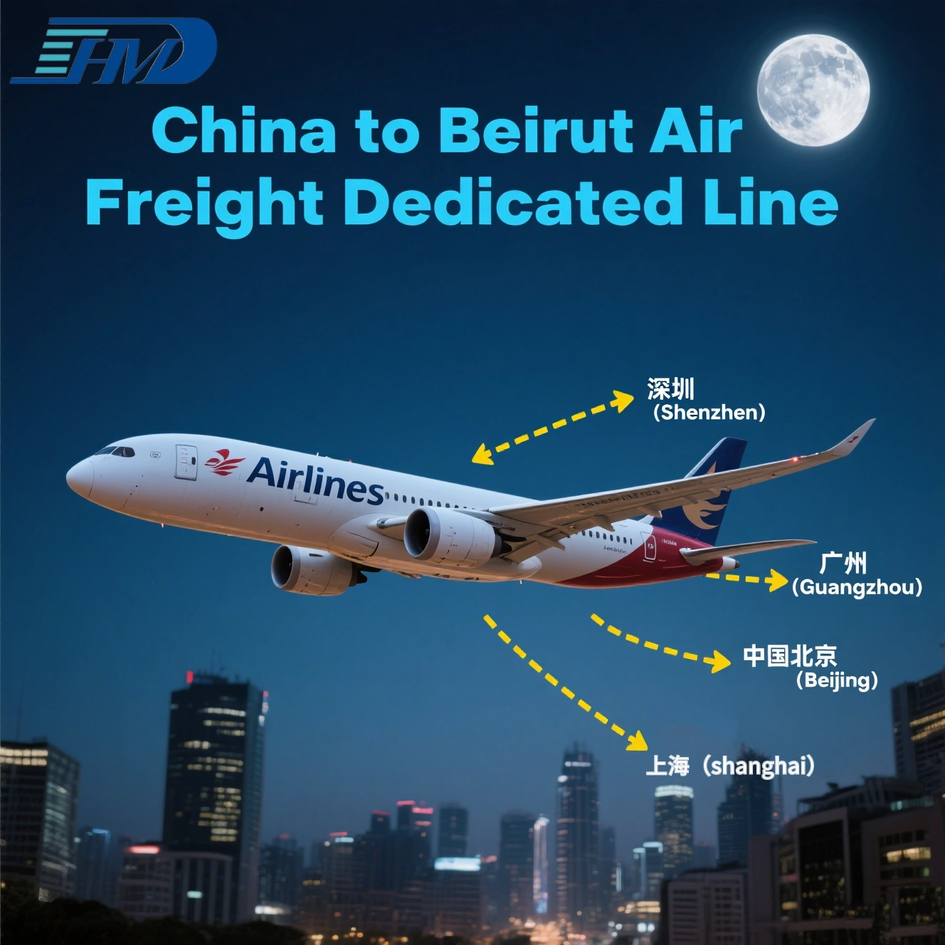 China to Lebanon Beirut Air Cargo Line
