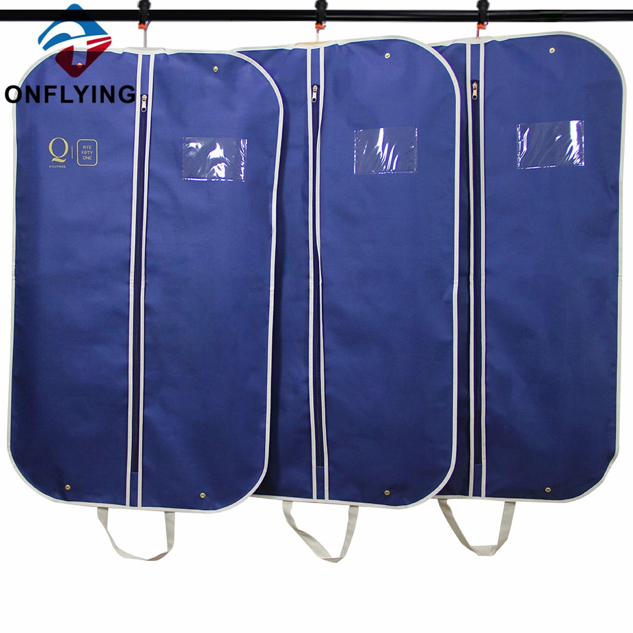 High Quality Custom Garment Bags Navy Oxford Suit Covers Factory Supplier