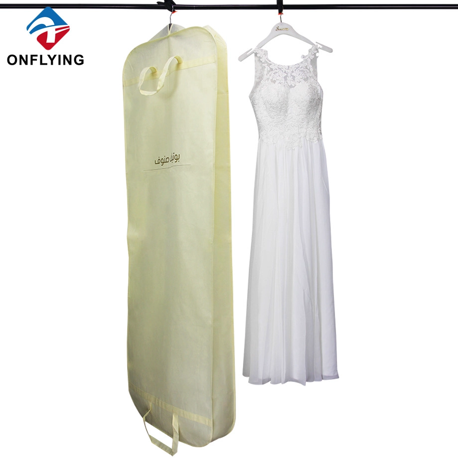 Bolsas de vestidos de novia beige cremosas personalizadas para mujeres fábrica China