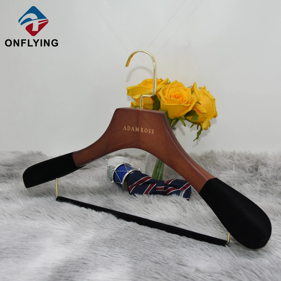 China Matte Brown Custom Clothes Non Slip Hangers China Factory manufacturer