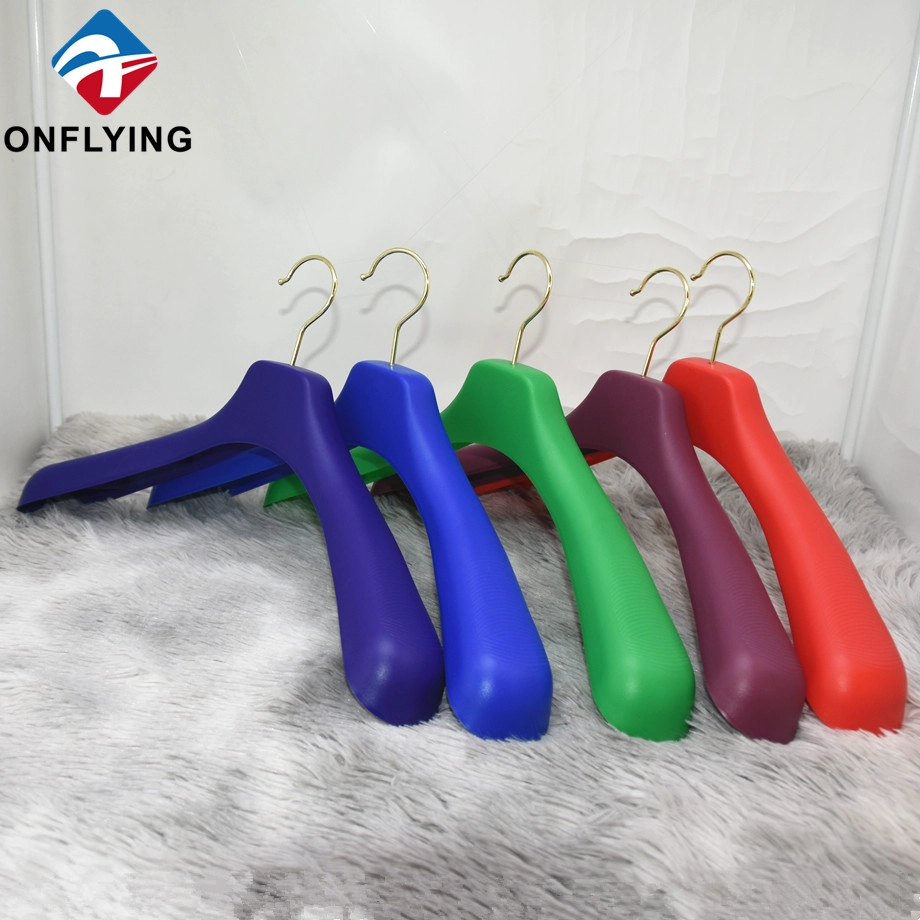 Large Boutique Custom Colorful Coat Plastic Cloth Hanger Factory Supplier