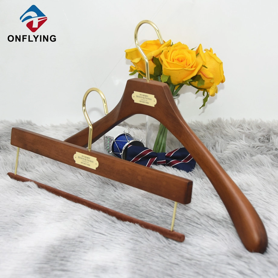 Brown Wooden Clothes Hangers With Logo China Manufacturer