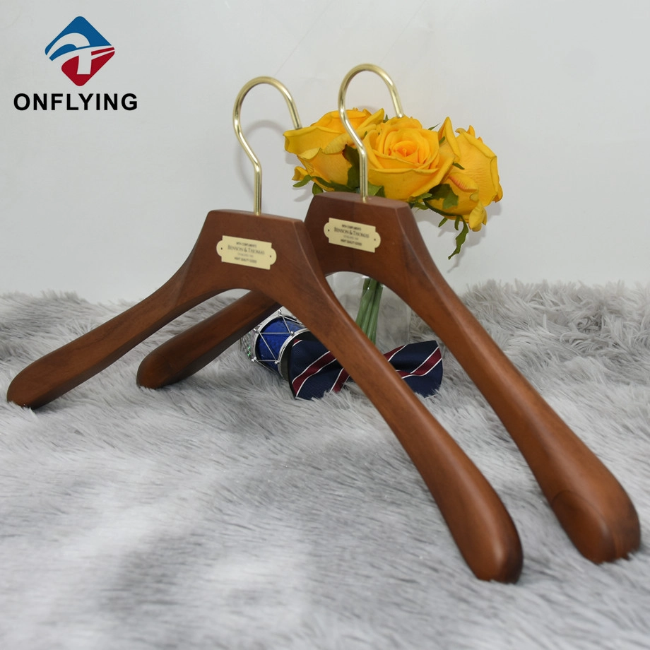 Brown Wooden Clothes Hangers With Logo China Manufacturer