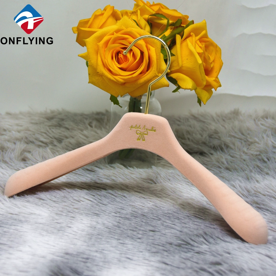 Display Coat Kids Custom Pink Velvet Baby Hanger Manufacturer Supplier