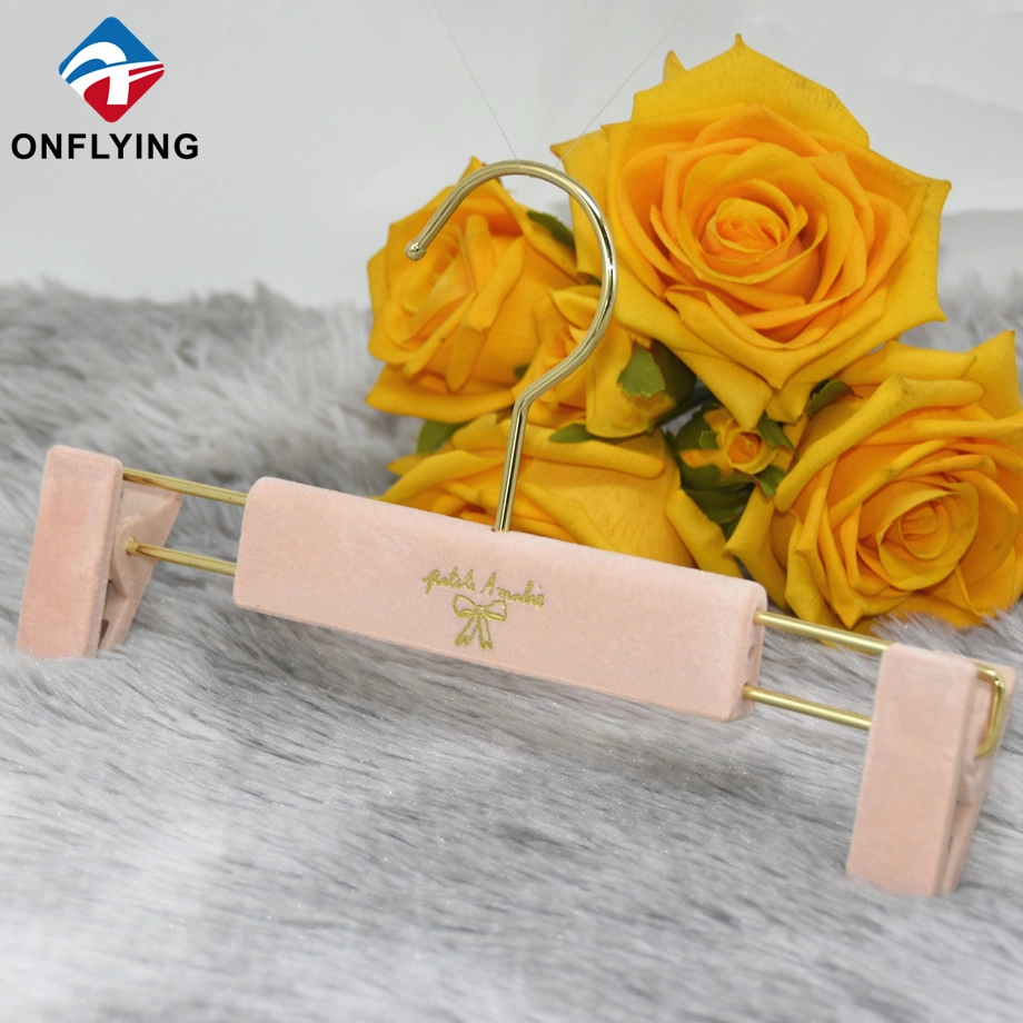 Display Coat Kids Custom Pink Velvet Baby Hanger Manufacturer Supplier