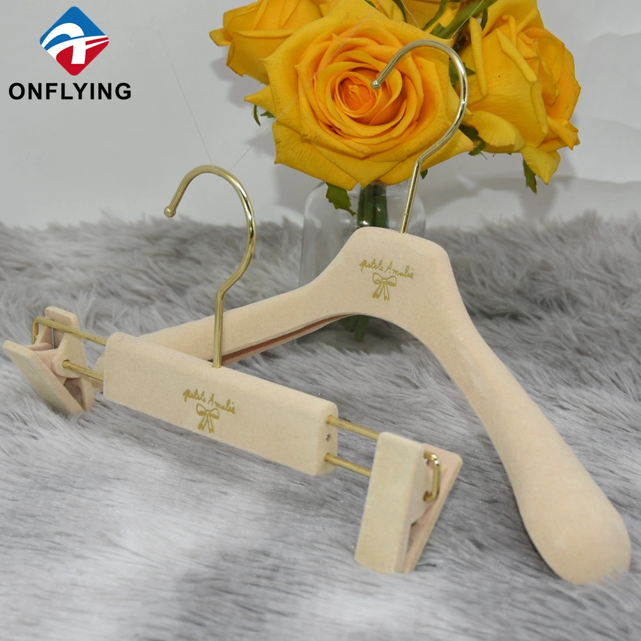 Display Coat Kids Custom Pink Velvet Baby Hanger Manufacturer Supplier