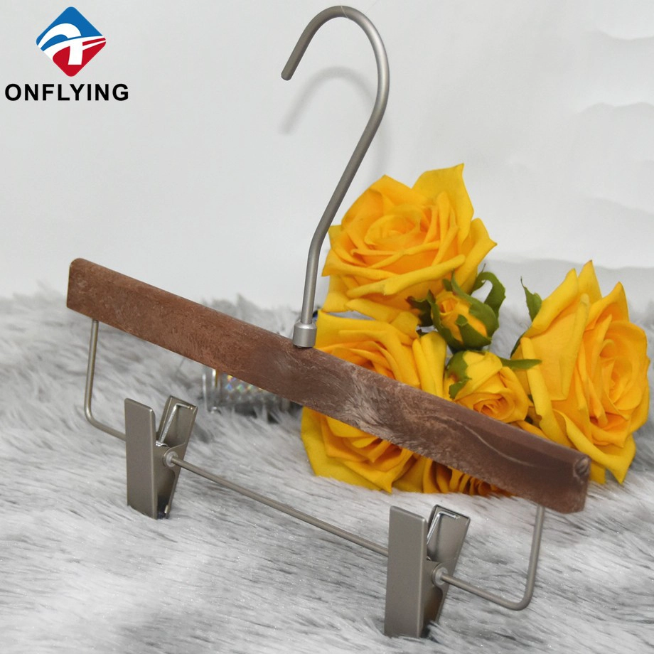 Antique Custom Imitated Wood Pants Plastic Resin Clothes Hangers Factory Supplier