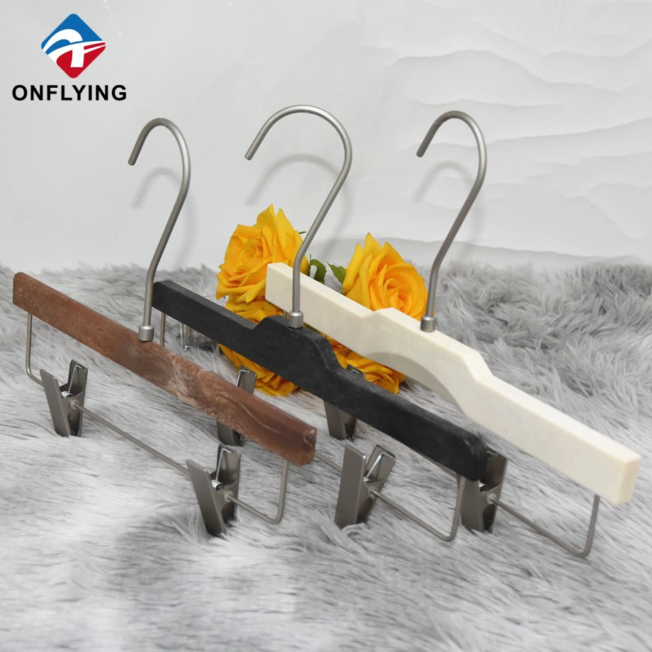Antique Custom Imitated Wood Pants Plastic Resin Clothes Hangers Factory Supplier